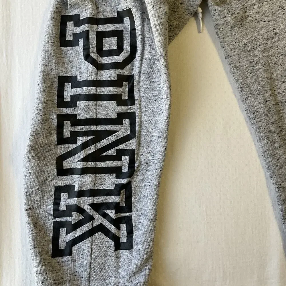 Victoria's Secret PINK Women Pants S Gray Sweatpants PINK Logo Loungewear 24”